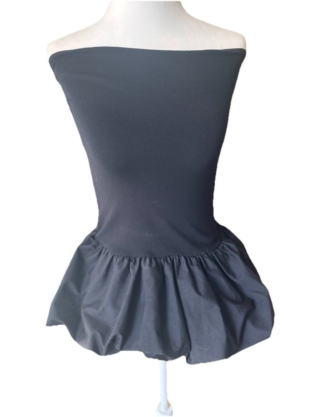 Good Luck Gem Strapless Black Bubble Top Size XS